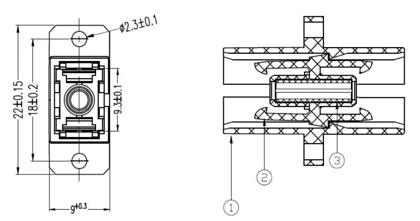 SC/APC SX Adapter (With Flange) Spec